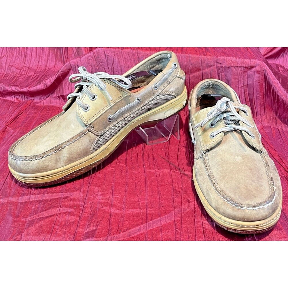 Mens Sperry Top Sider "Billfish" Tan Leather Boat Deck Shoes sz 11W
